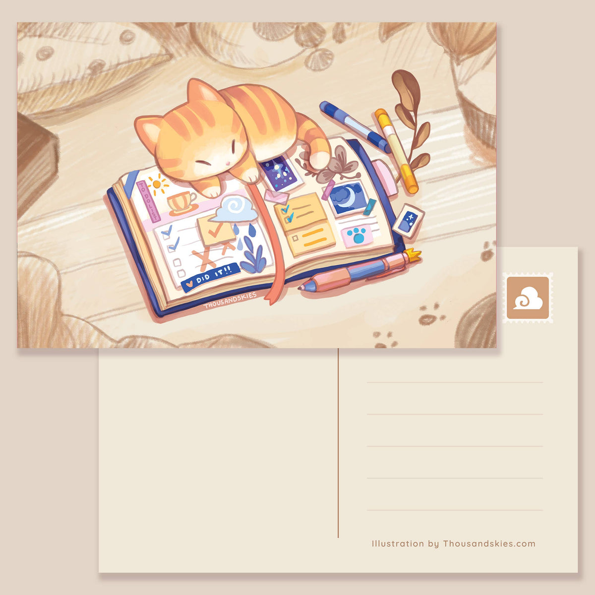 Postcard Kitten's Journal