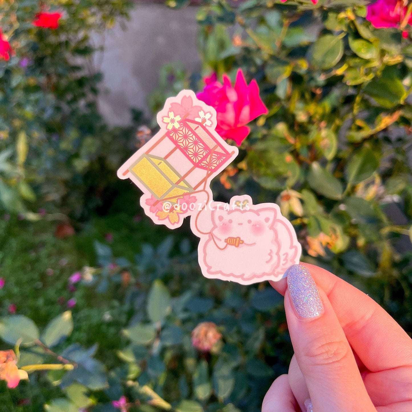 Kite Flying Floof Sticker: Matte