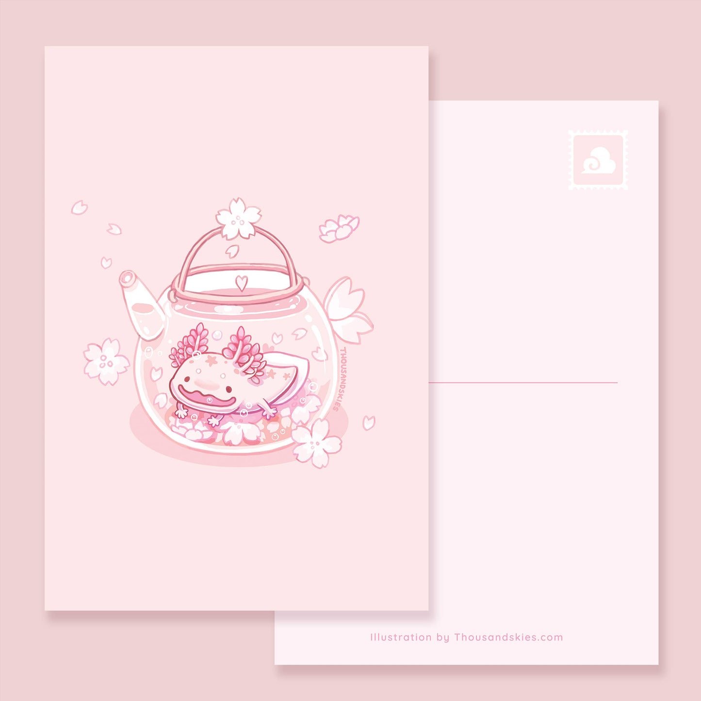 Postcard Axolotl Tea Bath