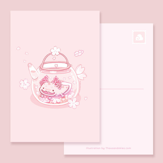 Postcard Axolotl Tea Bath