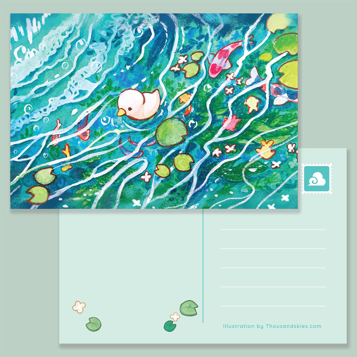 Postcard A Lost Duckling