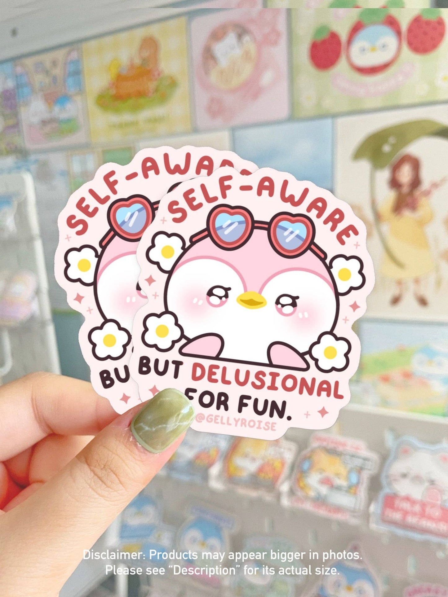 Self-aware but Delusional for Fun Penguin Waterproof Sticker