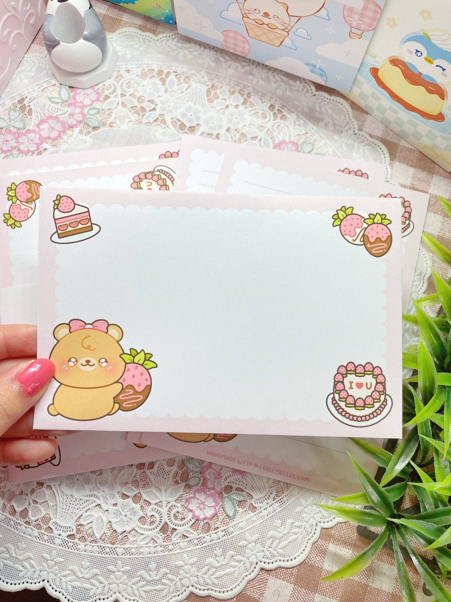 Beary Berry Cute Paper & Envelope Stationery Set