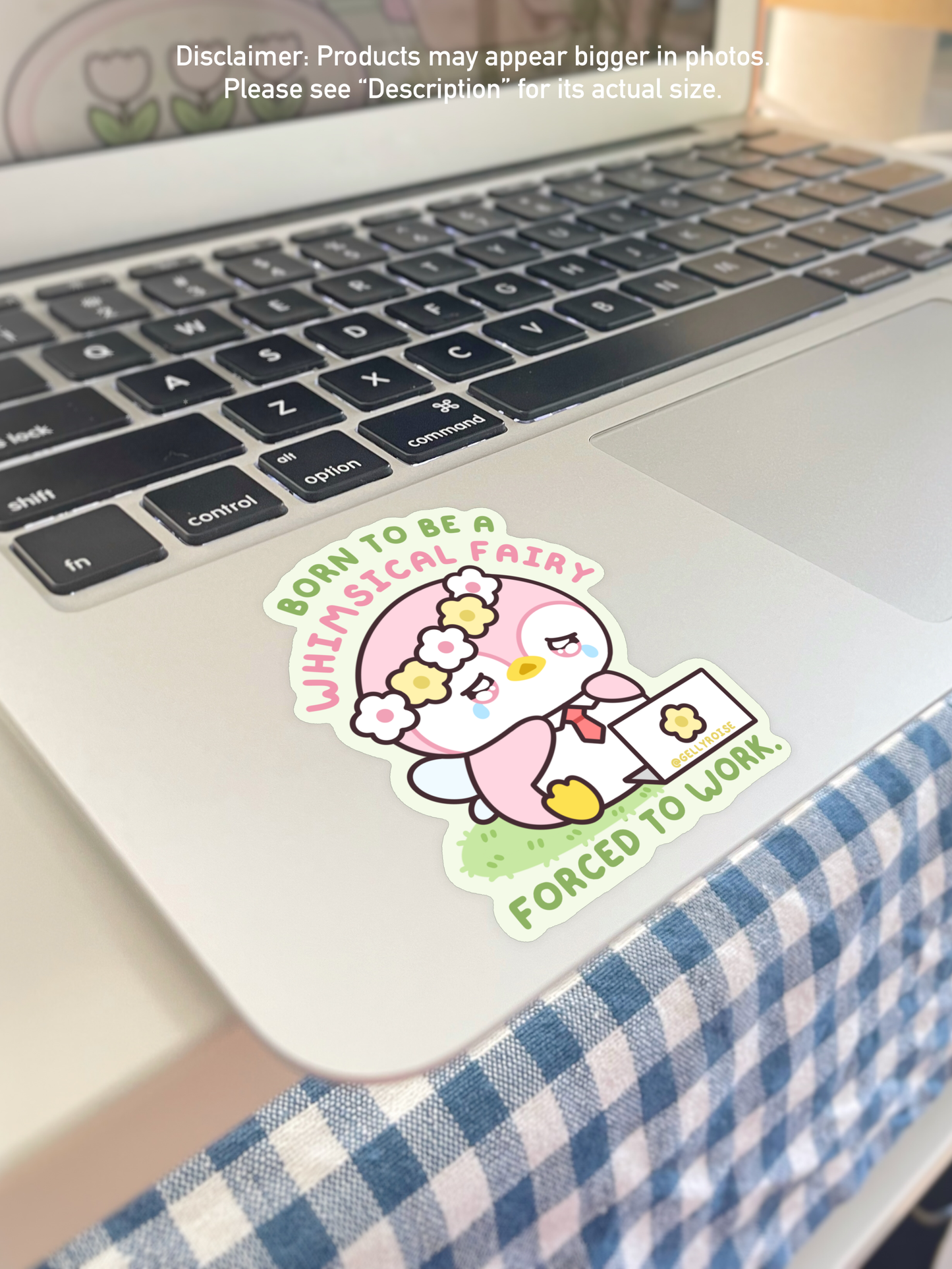 Born to be Whimsical Fairy, Forced to Work Waterproof Sticker: With packaging