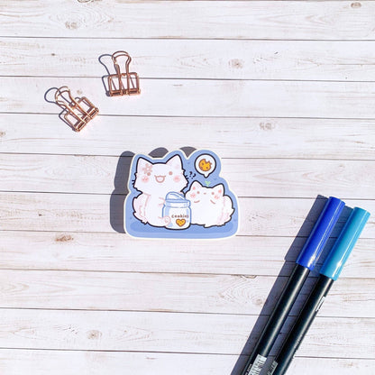 Doozi and Floof Cookie Jar Die Cut Sticker: Glossy W/S