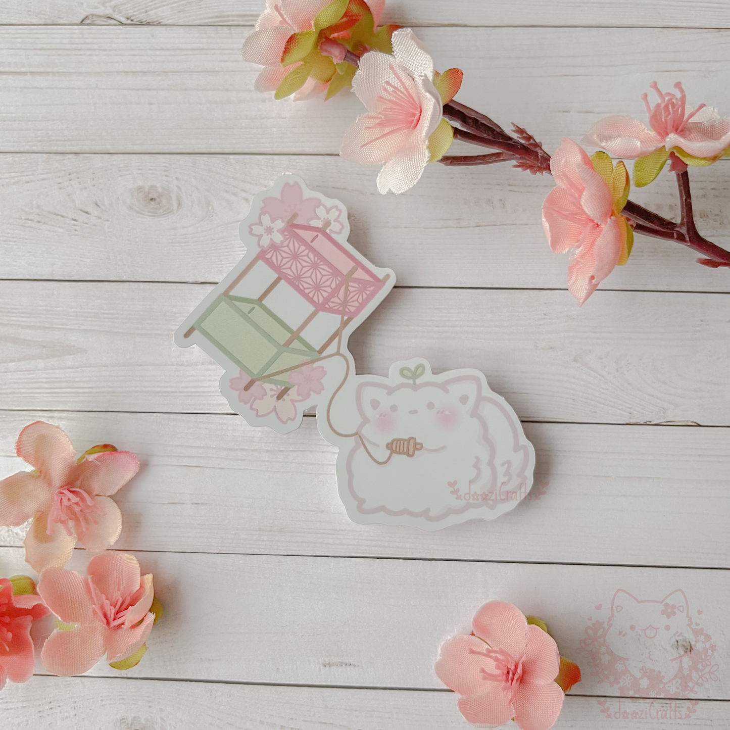 Kite Flying Floof Sticker: Matte