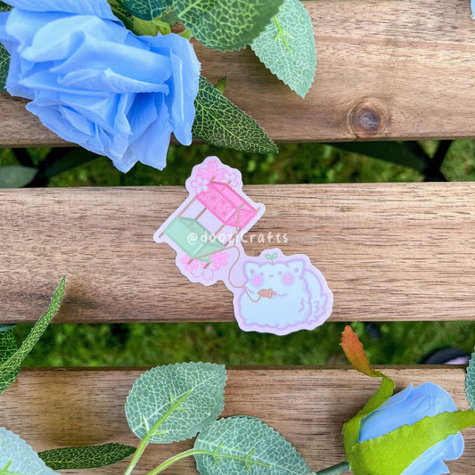 Kite Flying Floof Sticker: Matte