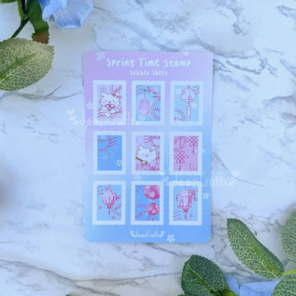 9 PC Doozi Stamp Sticker Sheet | Perfect for bujo!