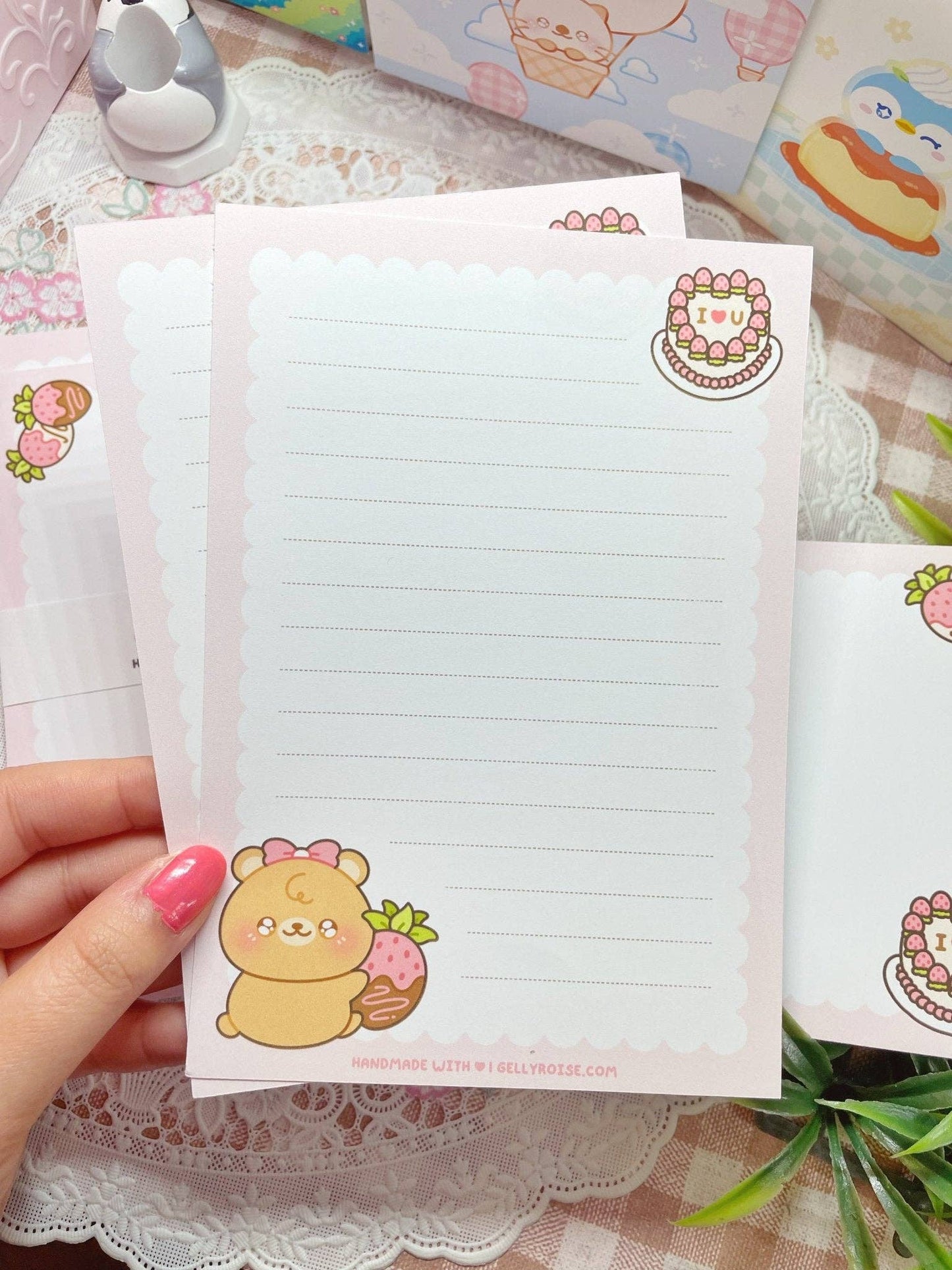 Beary Berry Cute Paper & Envelope Stationery Set